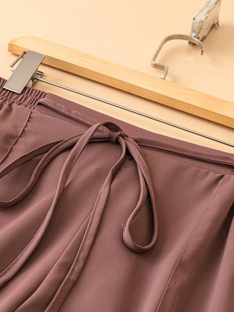 Plus Drawstring Waist Straight Leg Pants Fall Cloth For Women
