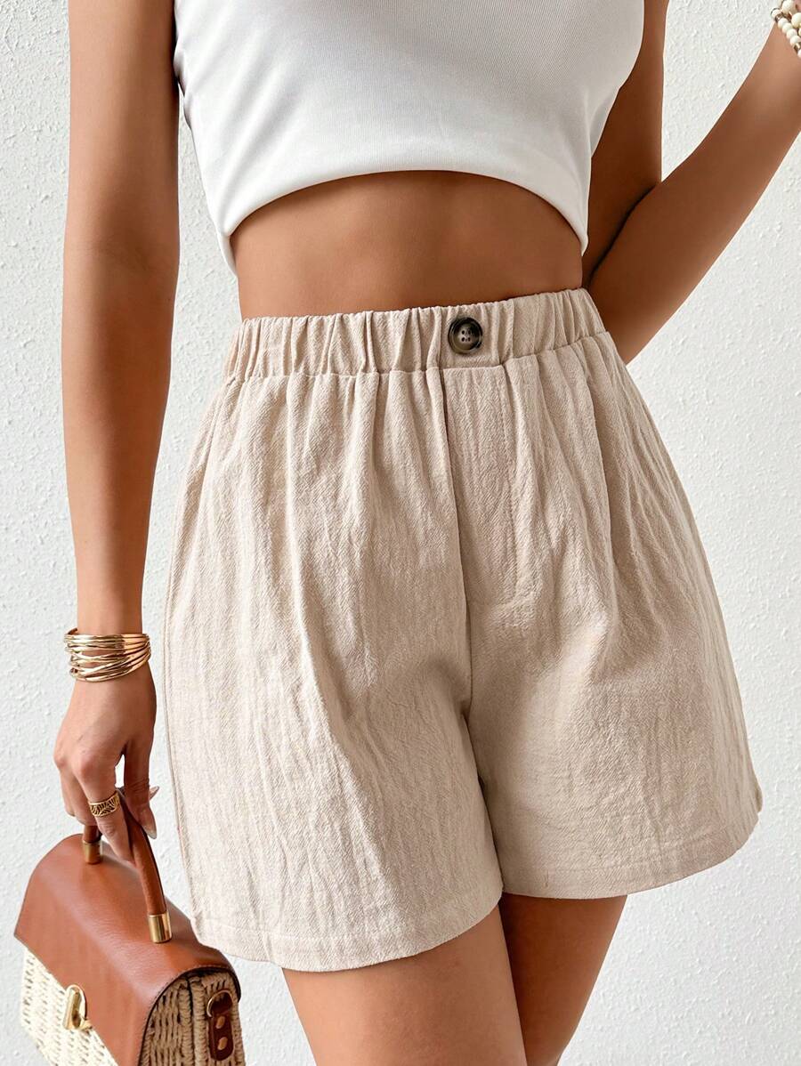 Chiquease 女士實色休閒日常短褲,多種搭配選擇