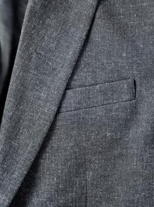 AKNOTIC Business Casual Veste de costume d"affaires en lin tissé pour hommes à bouton unique (Gilet intérieur non inclus)