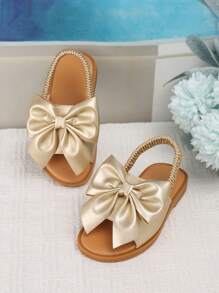 1雙女孩金色平底便鞋,夏季幼兒女孩鞋