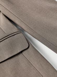 AKNOTIC Business Casual 易打理男士撞色领梭织长袖商务西装外套，秋冬装 - 灰色 - 查看 5