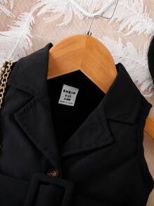 Áo liền quần không tay kiểu dáng đơn giản màu trơn cho bé gái - màu đen - Xem 4