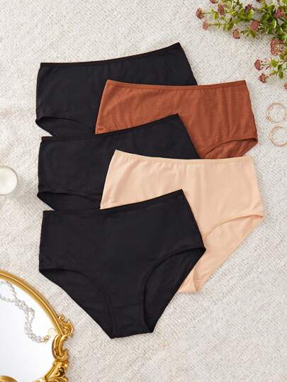 5入組實色大尺碼內衣