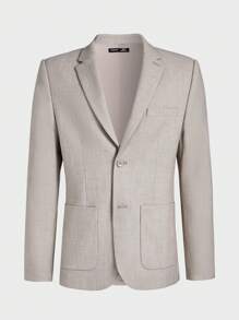 AKNOTIC Business Casual Uomo Giacca blazer in lana lyocell a manica lunga con rever notch per il tempo libero, facile da curare