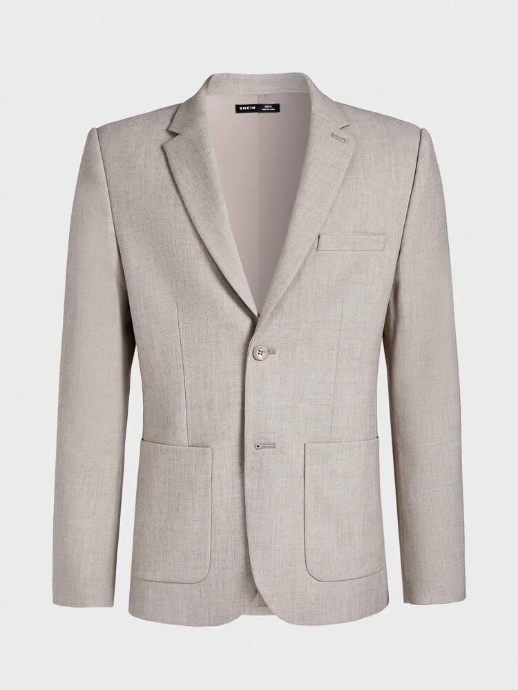 Men Easy-Care Lapel Long Sleeve Woven Blazer Jacket For Casual, For Fall Winter