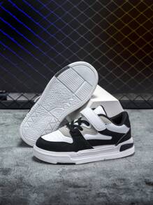 Teen's Fashionable Black & White Sport Shoes For Spring And Autumn With Slip-Resistant Sole-Adjustable Strap-Campus Shoes And Suitable For Daily Wear,Teens - Black and White - View 7