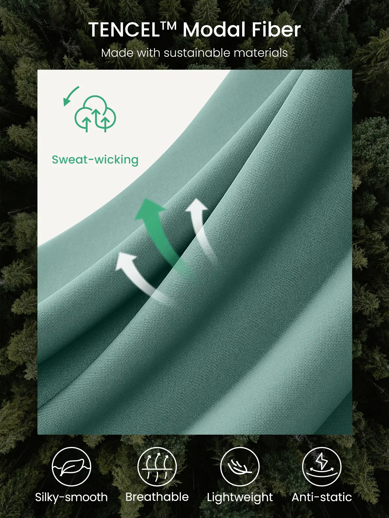 GLOWMODE Modal Slim Fit Sports Tee Daily Casual Summer - Kale Krush - View 4