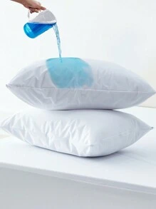 2 piezas Cubiertas impermeables para colchón (conjunto de 2 piezas) - Hechas de combinación de TPU transpirable con baja alergenicidad, 2 paquetes de protector de almohada con cremallera - Blanco - Ver 2