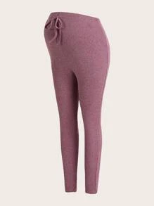 SHEIN 孕婦腰上打結雜色針織緊身打底褲