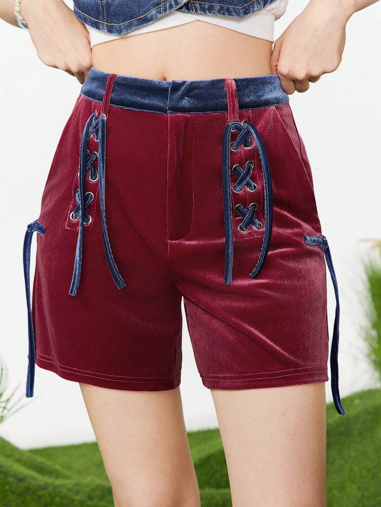 Women's Petite Cute Red Comfy Shorts