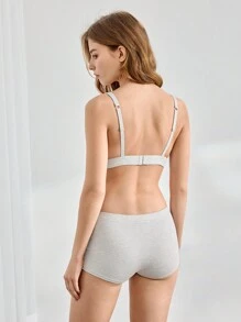 Ocili Leisure Soft & Stretchy Breathable & Moisture-Absorbing No Padding V-Neck Comfortable Underwear Bra - Light Grey - View 2