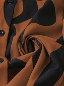 EMERY ROSE Women's Colorblock Turn-Down Collar Button-Up Shirt,Long Sleeve Tops Fall Cloth For Women