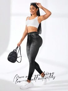 Easithlete Pantaloni de sport imprimați cu blugi