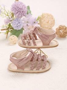 1双全新经典网眼软底凉鞋，适合0-1岁婴儿 - 粉色 - 查看 5