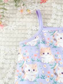 Đứa bé gái Dễ thương Và Niềm vui Áo ba lỗ Áo liền quần chặt Đối với Mùa thu - Màu tím - Xem 5