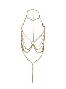 Plus Size Lingerie Accessory Metallic Chain Halter