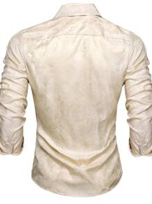 男士佩斯利提花前排扣襯衫