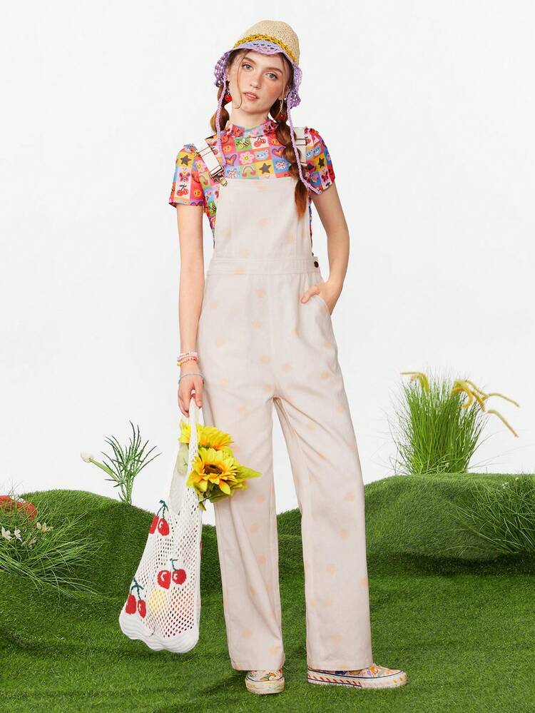 Summer Women's Printed Shoulder Strap Jumpsuit