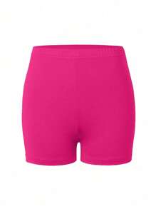 INAWLY Quần short mini in hình đầu lâu ôm vừa vặn mùa hè cỡ lớn - Màu Hồng Tươi - Xem 2