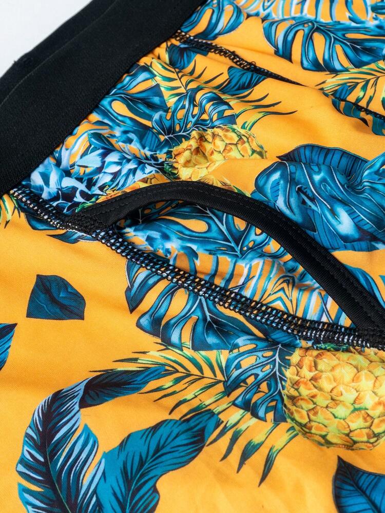 Men's Pineapple Print Boxer Shorts, Set Of 3