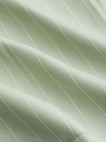 SHEIN MOD Striped Lace Panel A-Line Shorts For Spring And Summer - Green - View 3