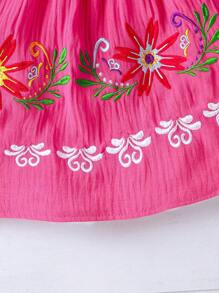 Neues Frühlings- Und Sommerkleid Für Baby Mädchen Mit Floraler Stickerei Und Off-shoulder Design