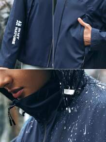 In My Nature Women's Versatile Simple Outdoor Raincoat Suitable For Spring And Summer - Navy Blue - View 7