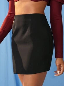 Mauricio Caetano Designer Women's Hollow Out Asymmetrical Mini Elegant Skirt, For Holiday, Party, Festival - Black - View 4