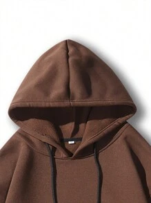 Manfinity Homme Men's Solid Color Hooded Sweatshirt With Drawstring