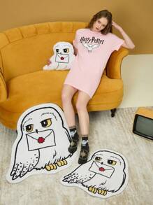 HARRY POTTER X SHEIN 1 Miếng Thiết kế con cú Thảm - trắng - Xem 1