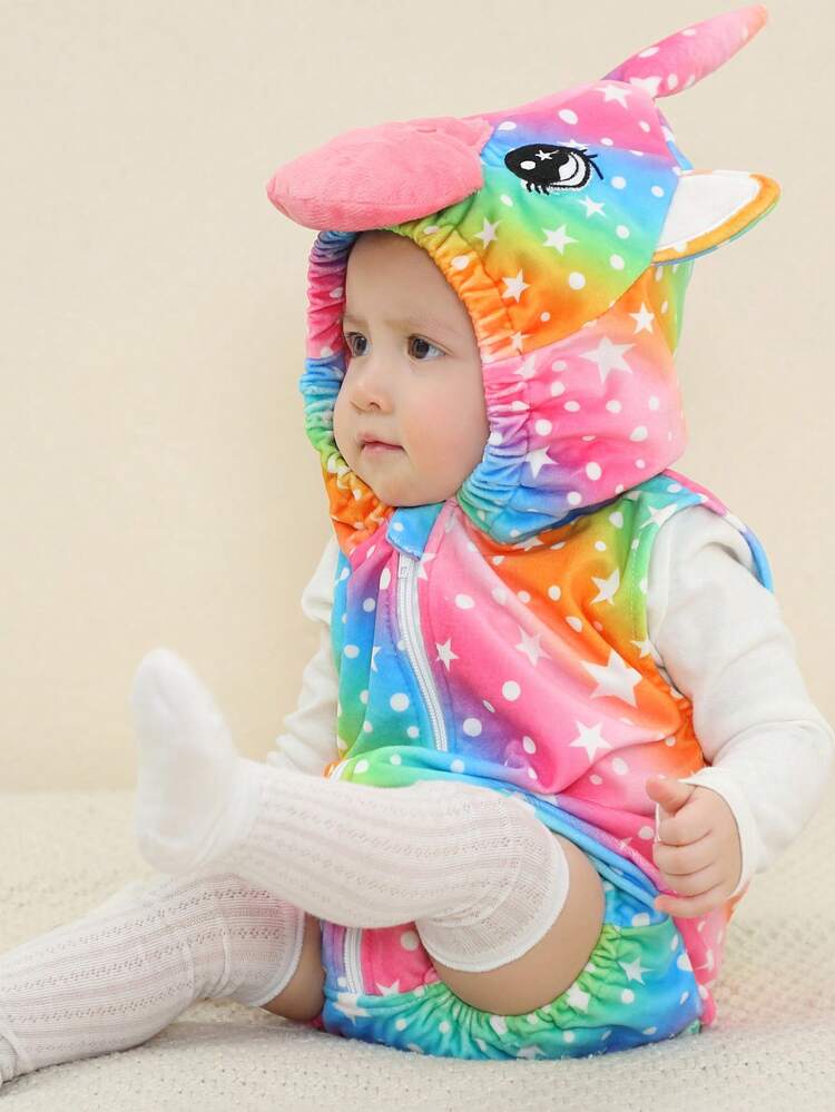 Baby Girl Rainbow Unicorn Sleeveless Summer Bodysuit