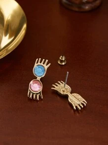 HARRY POTTER X SHEIN 3 Pairs/Set Sparkling Rhinestone Embellished Alloy Stud Earrings, The Sorting Hat & Golden Snitch, Gifts,Fashionable Jewelry,Valentine's Day, Back To School - Multicolor - View 8