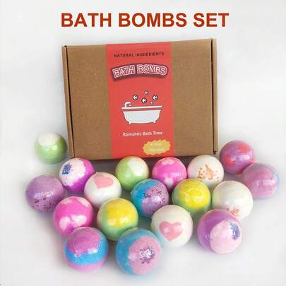 Set de regalo de 12 bombas de baño, bombas efervescentes de aromaterapia en caja, relajantes y calmantes, baño de burbujas nivel spa, adecuado para uso diario en el hogar de mujeres