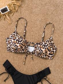 SHEIN Swim Bikini Set, Random Printed, 2 Pieces Bikini Set With Removable Padded Cups Summer Beach