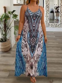 EMERY ROSE Đầm Maxi In Hình Rắn Size Lớn Mùa Hè Boho - Nhiều màu - Xem 3