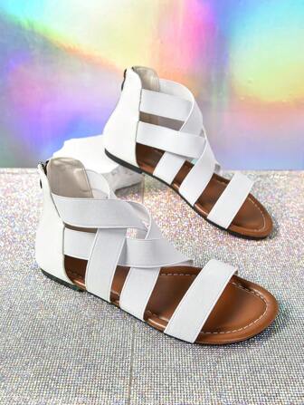 2024年最新款羅馬式花卉印花海灘平底涼鞋(女式)