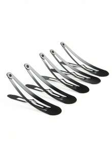 12入組頭髮夾套裝,包含bb夾、劉海夾、短曲夾、黑邊水滴形夾等簡約成人髮夾 - 黑色 - 查看 5