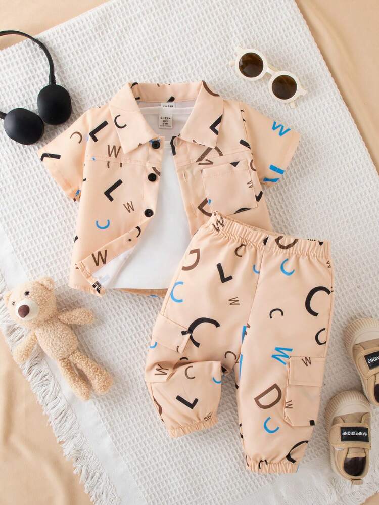 Baby Boy Letter Printed 3pcs Summer Outfits