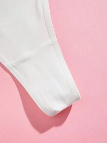 SHEIN Rhinestone Detail Sexy G-String Bridallingerie - White - View 4