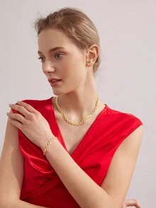 MOTF PREMIUM MẶT DÂY CHUYỀN TRÒN KÉP MẠ VÀNG 18K, DÂY CHUYỀN THỦ CÔNG CÁ NHÂN HÓA - Vàng - Xem 7