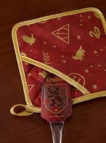 HARRY POTTER X SHEIN 1 Pc Red Graphic Pattern Insulation Pad, For Kitchen And Dining Room, Gifts,Back To School - Red - View 3