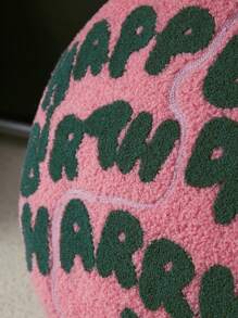 HARRY POTTER X SHEIN Birthday Cake Pink Plush Alphabet Pattern Pillow,Gifts