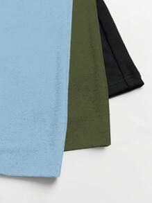 SHEIN Unity 6 件套休闲圆领短袖 T 恤和高腰弹力喇叭裤长裤，女士休闲短袖修身多色常规袖 T 恤裤女两件套服装，春夏，休闲日常穿着 - 彩色 - 查看 3