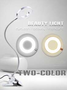 HMQ beauty 1 件 Led 睫毛美容燈雙色溫無影燈保護視力學習夾燈 - 銀色 - 查看 2