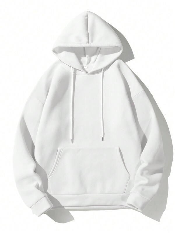 STEELVANCE Herren einfarbiger Lässig Hoodie mit Dropped Shoulder, Langarm, Herbst