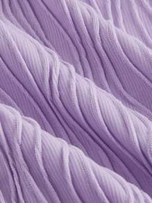 SHEIN MOD Solid Fuzzy Cami White Textured Long Dress,Lavender Dress - Mauve Purple - View 3