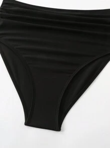 SHEIN Swim Curve 大尺碼夏季海灘骷髏＆曼陀羅花印花坦克泳衣套裝，適用於度假 - 彩色 - 查看 4