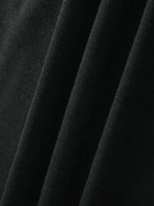 INAWLY Lá thư Và Tim In Ngắn tay Áo thun - màu đen - Xem 3