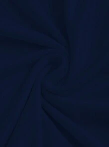 SHEIN Unity 純色圓領修身款褶皺夏季背心 - 藏蓝色 - 查看 7