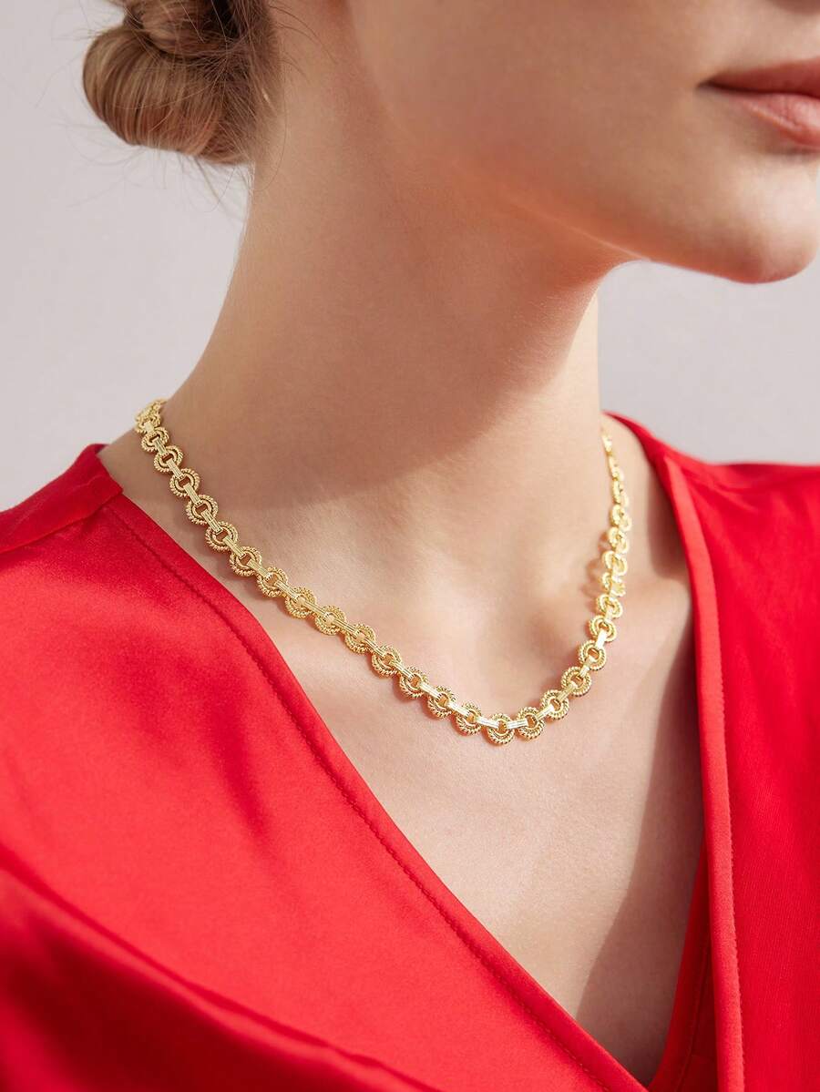 MOTF PREMIUM MẶT DÂY CHUYỀN TRÒN KÉP MẠ VÀNG 18K, DÂY CHUYỀN THỦ CÔNG CÁ NHÂN HÓA - Vàng - Xem 1